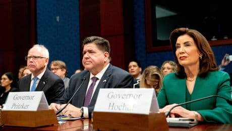 Denounced by GOP lawmakers, blue state governors defend immigration policies