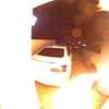 Moment mask-wearing thugs throw bricks and petrol bomb into home in targeted attack