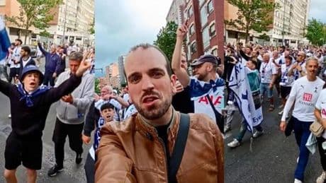 Así suena la afición del Tottenham camino de San Mamés