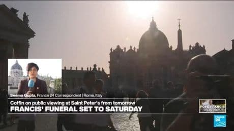 Pope Francis' coffin on public viewing at St Peter's from Wednesday