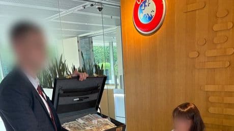 Crystal Palace ultras deliver suitcase of fake money to Uefa HQ in protest to Europa League ruling