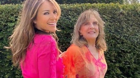 Liz Hurley and mum stun fans as they pose in matching plunging swimsuits