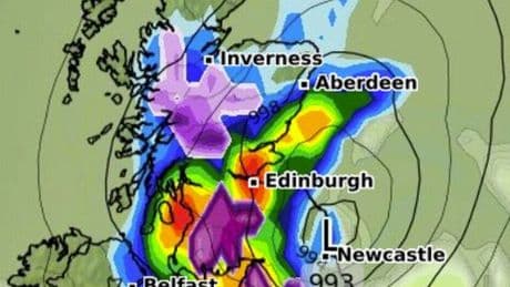 UK weather: Exact date weather maps turn purple as Brits blasted with snow and heavy rain