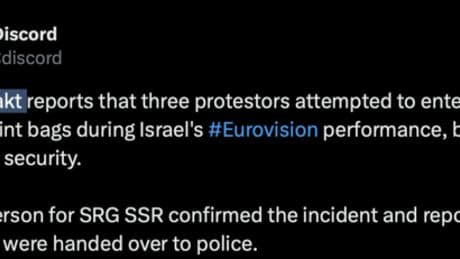 Eurovison 2025, “fermati i manifestanti Pro Palestina pronti a salire sul palco mentre cantava l’israeliana Yuval Raphael”. Lo rivela ESC Kompakt