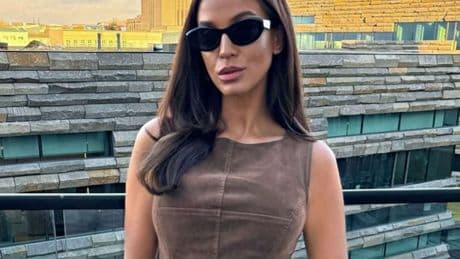 Vicky Pattinson’s £40 suede maxi dress is the ultimate transitional wardrobe hero