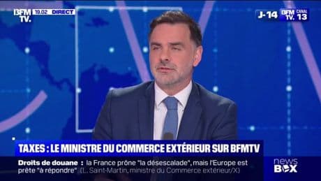 Droits de douane: "Notre objectif, c'est la désescalade", explique Laurent Saint-Martin, ministre délégué chargé du Commerce extérieur
