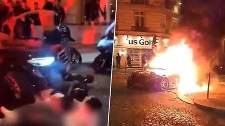 Schokkend: auto rijdt in op voetbalfans in Parijs