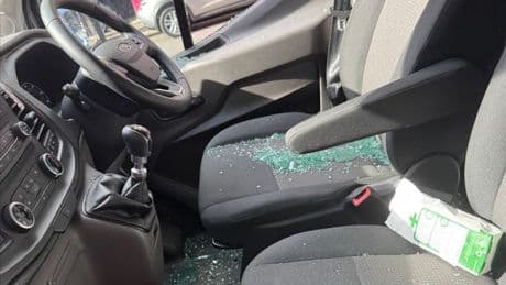 Cruel vandal smashes poverty charity's van in targeted 'hammer' attack