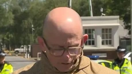Firefighters and local man killed in horrific blaze at former RAF base are named as chief fights back tears over tragedy