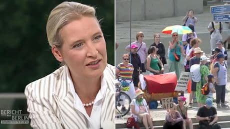 "Ein bisschen laut hier": Heftige Proteste bei Live-Interview mit Alice Weidel