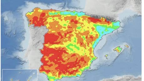 La AEMET activa la alerta roja por riesgo extremo de incendios en gran parte de España