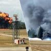 Grote vuurbal op Londense luchthaven nadat klein vliegtuig met bestemming Nederlandse Lelystad is neergestort