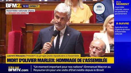 Mort d'Olivier Marleix: l'hommage rendu par Laurent Wauquiez à l'Assemblée nationale