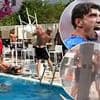 Football yob who knocked out woman with chair during feisty poolside Ibiza brawl breaks silence to reveal reason behind his violent act