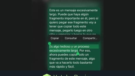 Cómo copiar solo una parte de un mensaje en WhatsApp en el móvil en vez de tener que copiarlo todo