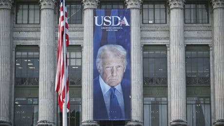 USDA spent thousands on giant Trump banners as it was cutting aid to schools and food banks, report says