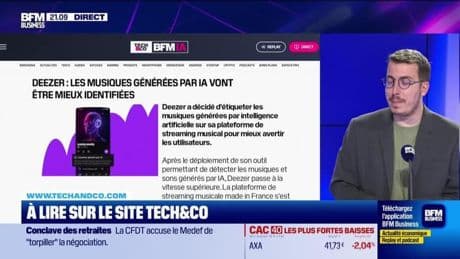 À lire sur le site Tech&Co : Deezer, les musiques générées par IA vont être mieux identifiées, par Sylvain Trine - 23/06