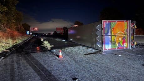 M6 closed after serious crash involving overturned lorry