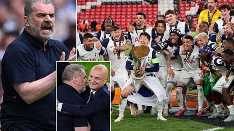 Revealed: When Ange Postecoglou will 'learn his fate' over Tottenham sack - with Spurs boss 'at extreme risk' despite Europa League final triumph