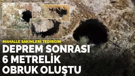 Balıkesir depreminin ardından Eskişehir'de 6 metrelik obruk oluştu: Mahalle sakinleri tedirgin