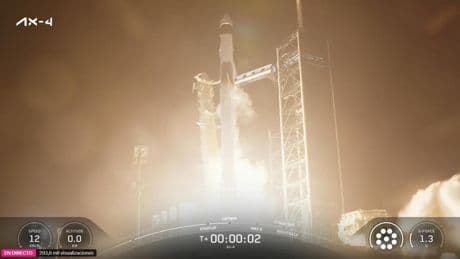 Despega la misión espacial privada Axiom Ax-4: la nave de SpaceX ya va rumbo a la Estación Espacial Internacional