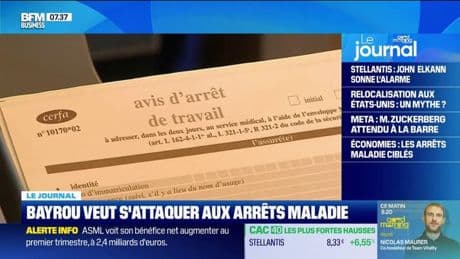 Économies: le Premier ministre François Bayrou veut s'attaquer aux arrêts maladie
