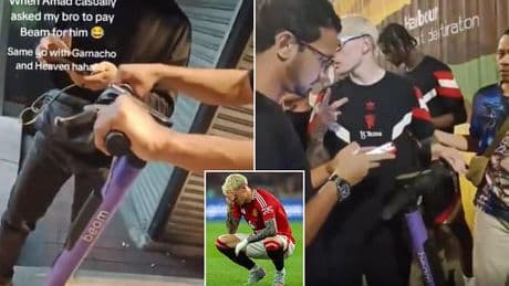 Bizarre moment Man United stars ask locals to PAY for their e-scooters during controversial post-season tour of Malaysia