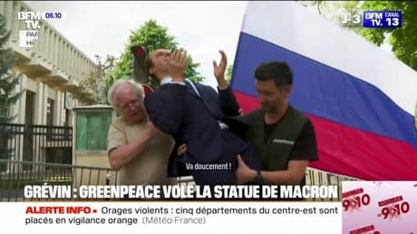 "Pour dénoncer un double discours": Greenpeace s'explique après le vol de la statue d'Emmanuel Macron au musée Grévin