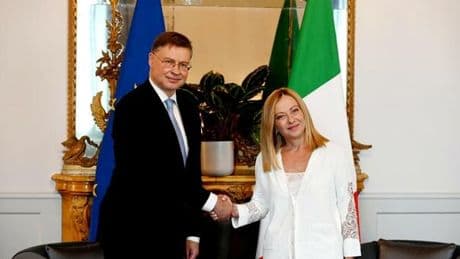 Vertice Meloni-Dombrovskis, i paletti della premier sul riarmo