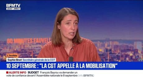 Blocage du 10 septembre: Sophie Binet, secrétaire générale de la CGT, "appelle à la mobilisation"
