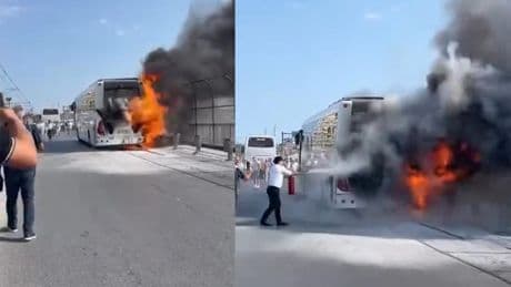Sultangazi'de servis alev aldı