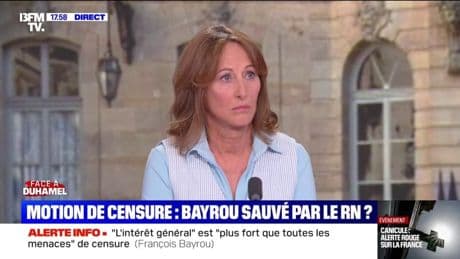 Motion de censure: "Il est grillé François Bayrou", estime Ségolène Royal, ancienne ministre
