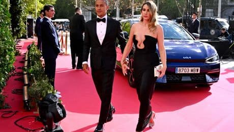 Ex-Liverpool star Thiago’s wife steals show as she goes braless in revealing dress at Laureus Awards