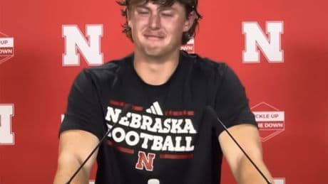 Nebraska punter Archie Wilson reduced to tears during press conference