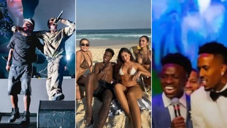 Vinícius vuelve con el Real Madrid tras unas vacaciones por todo lo alto: la boda de Militao, en la playa con influencers, su parque temático...