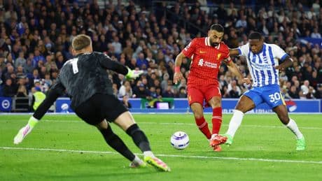 Brighton vs Liverpool LIVE: Kaoru Mitoma punishes Mohamed Salah miss to equalise