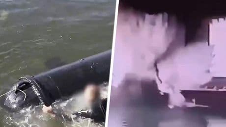 Flinke knal: aanval op Krimbrug op beeld