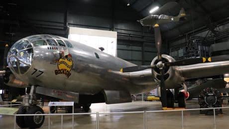 Photos show the Boeing B-29 Superfortress Bockscar bomber that dropped the atomic bomb on Nagasaki