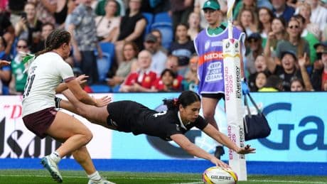 Braxton Sorensen-McGee scores hat-trick as World Cup holders NZ thrash Ireland