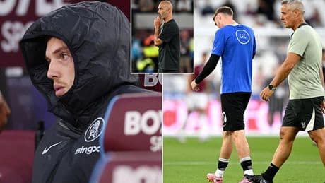 Chelsea star Cole Palmer injured in warm-up ahead of West Ham clash in huge blow to Enzo Maresca - with 18-year-old sensation handed full debut to replace him