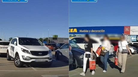 Aparca su coche ocupando 2 plazas y, cuando un hombre se lo echa en cara, se justifica diciendo que lo hace así para que otros no le den golpes aparcando: “Igual no te dan, pero te llevas un autógrafo”