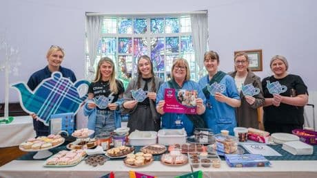 Wishaw nurses support Chest Heart & Stroke Scotland with Tartan Tea Party