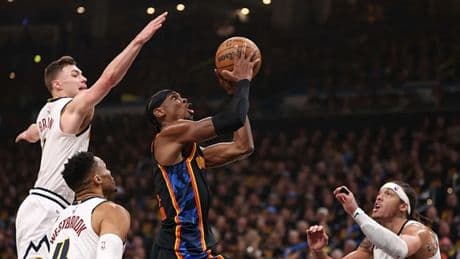 NBA play-off'larında Nuggets, Thunder'ı son saniyelerde gelen basketle mağlup etti