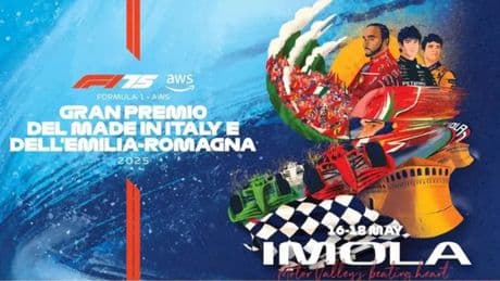 F1, ecco il poster del GP del Made in Italy e dell'Emilia-Romagna. Opera di ACI Sport, ha i volti di Hamilton, Antonelli e Norris