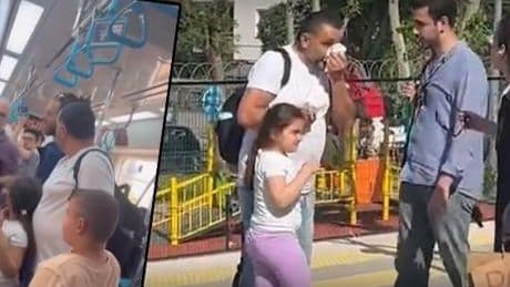 Marmaray'da korkunç olay! İki çocuğunun yanında darp edildi