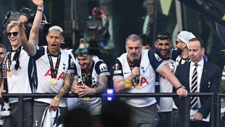 Ange Postecoglou drops hint over Spurs future during Europa League trophy parade