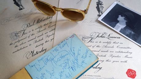 Autograph book with signatures from the Beatles and the Stones to be sold