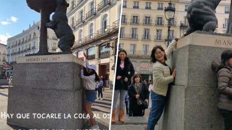 La gente ha empezado a hacer fila para tocarle el culo a la estatua del oso de Madrid. Tiene tan poco sentido como parece