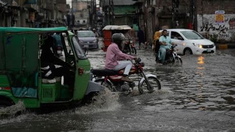 A week of heavy rains and floods across Pakistan kills 46 people including 13 family members