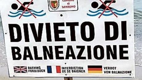 Sanremo, divieto di balneazione alla foce del rio Bernardo